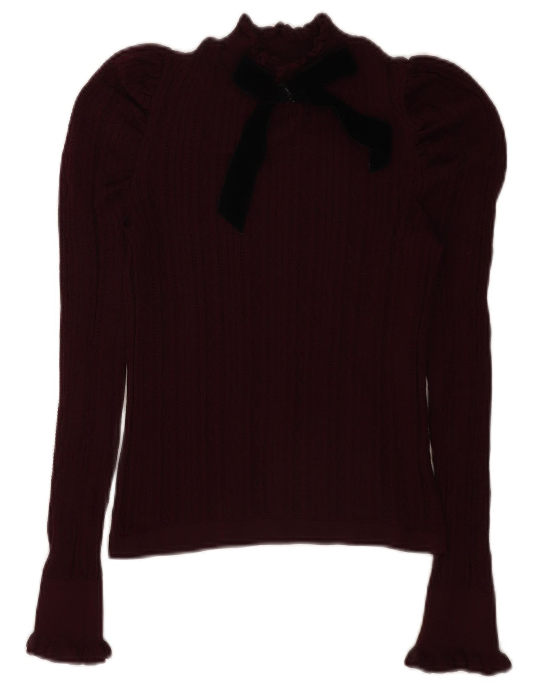 Camicetta a maniche lunghe da donna Zara UK 12 Bordeaux medio