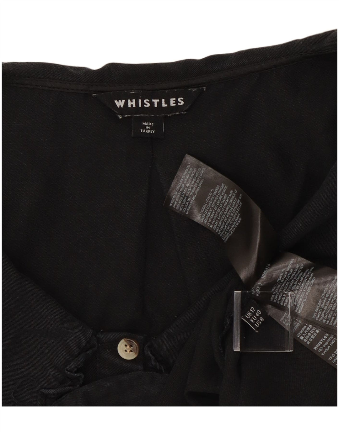 Camicetta corta da donna Whistle UK 12 Lycra nera media