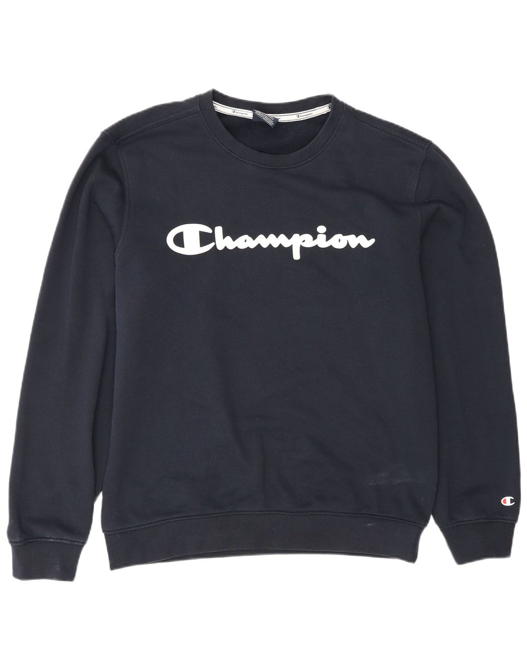 Felpa grafica da uomo Champion Felpa media in cotone blu navy