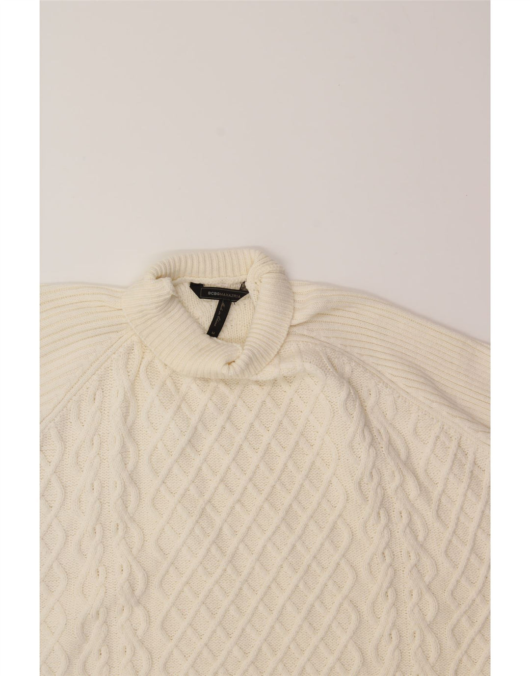 BCBGMAXAZRIA Womens Turtle Neck Jumper Sweater UK 14 Medium White Vintage BCBGMAXAZRIA and Second-Hand BCBGMAXAZRIA from Messina Hembry 