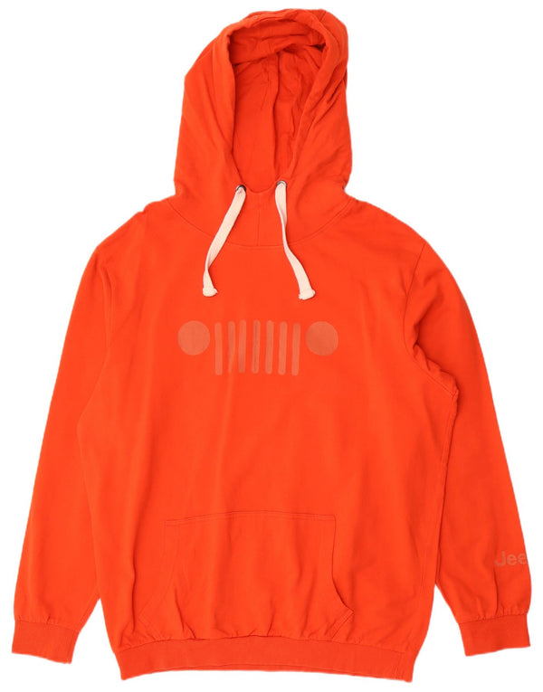JEEP Felpa con cappuccio grafica da uomo 2XL Cotone arancione