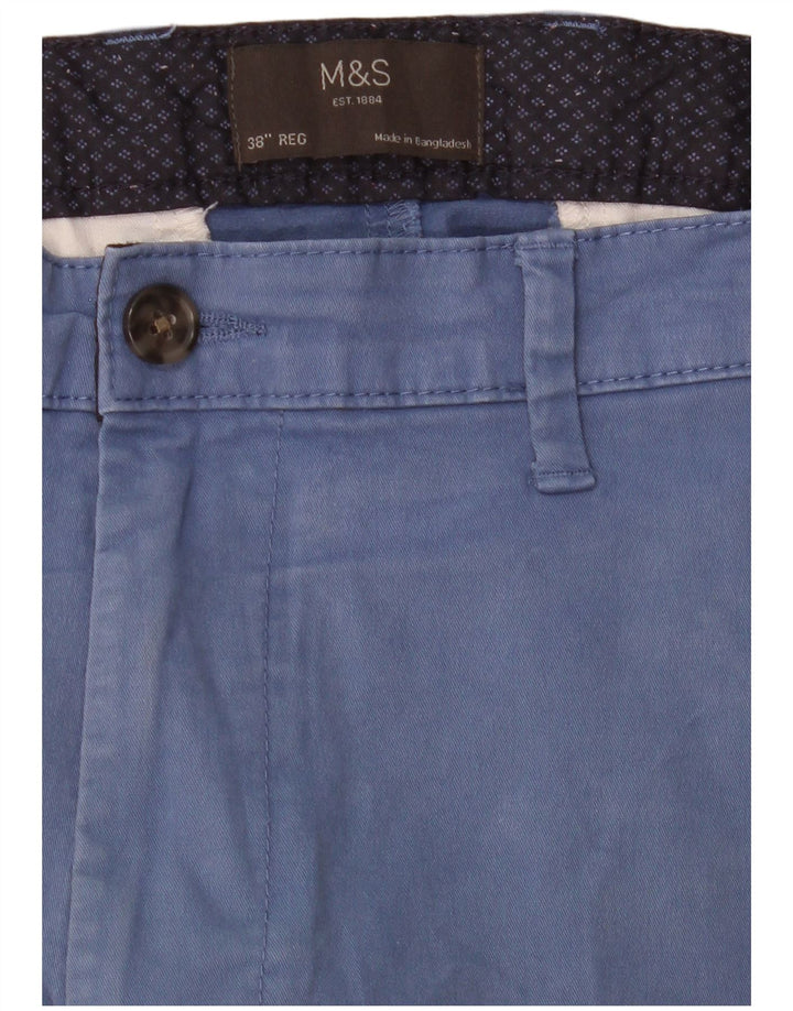 MARKS & SPENCER Pantaloncini chino da uomo W38 XL Blu