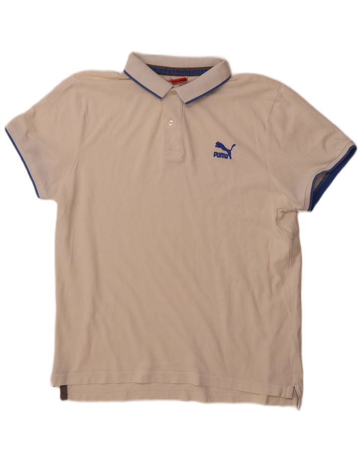 Polo PUMA da uomo XL di colore bianco sporco