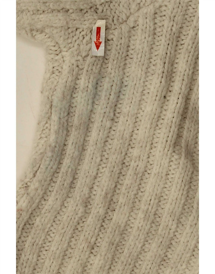 Maglione cardigan oversize da donna Marks & Spencer UK 10 piccolo acrilico beige