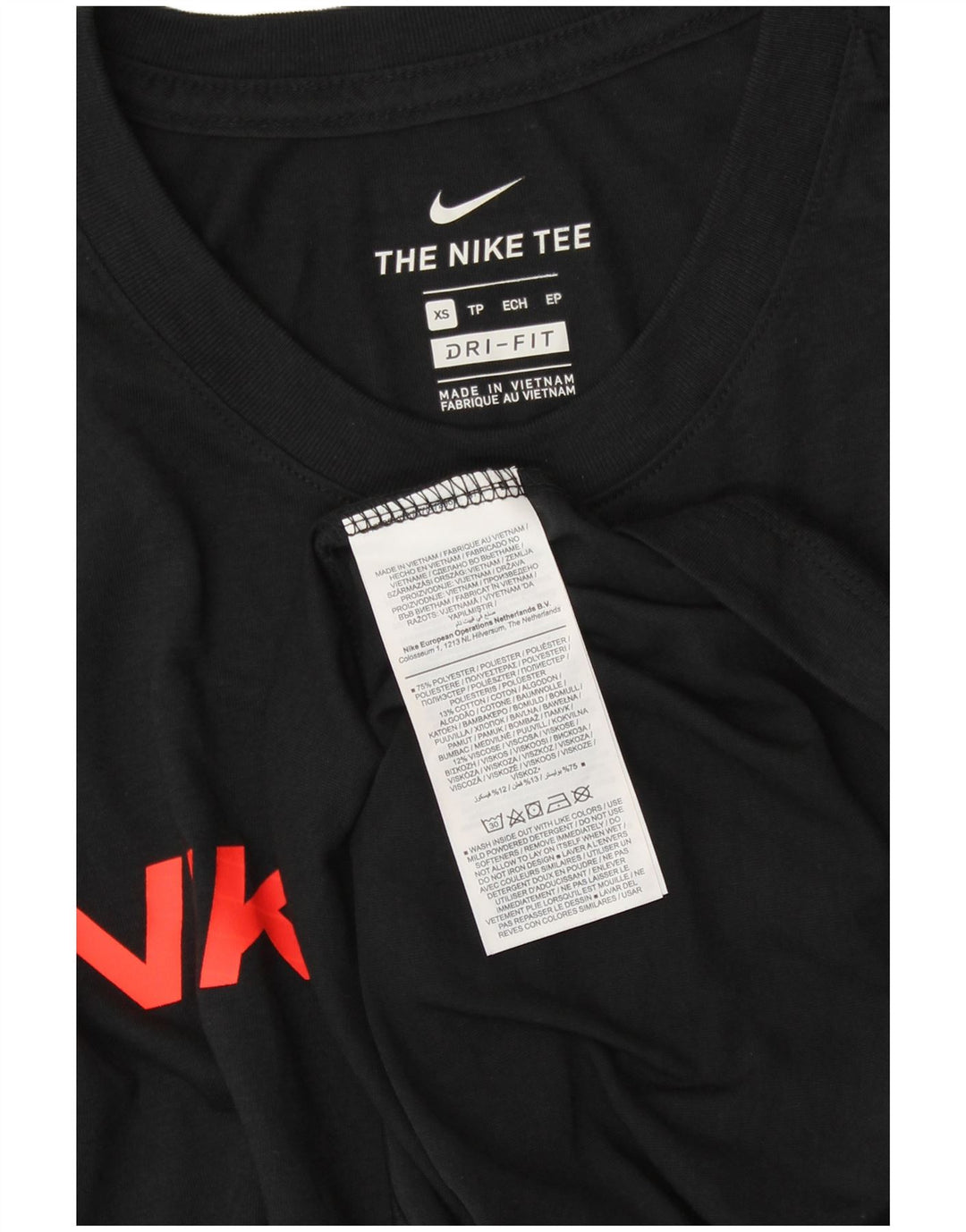 T-shirt grafica NIKE Dri Fit da uomo XS nera in poliestere