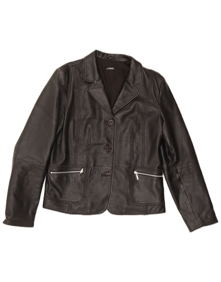 Giacca blazer in pelle da donna a 3 bottoni J.J.Scott IT 42 media nera