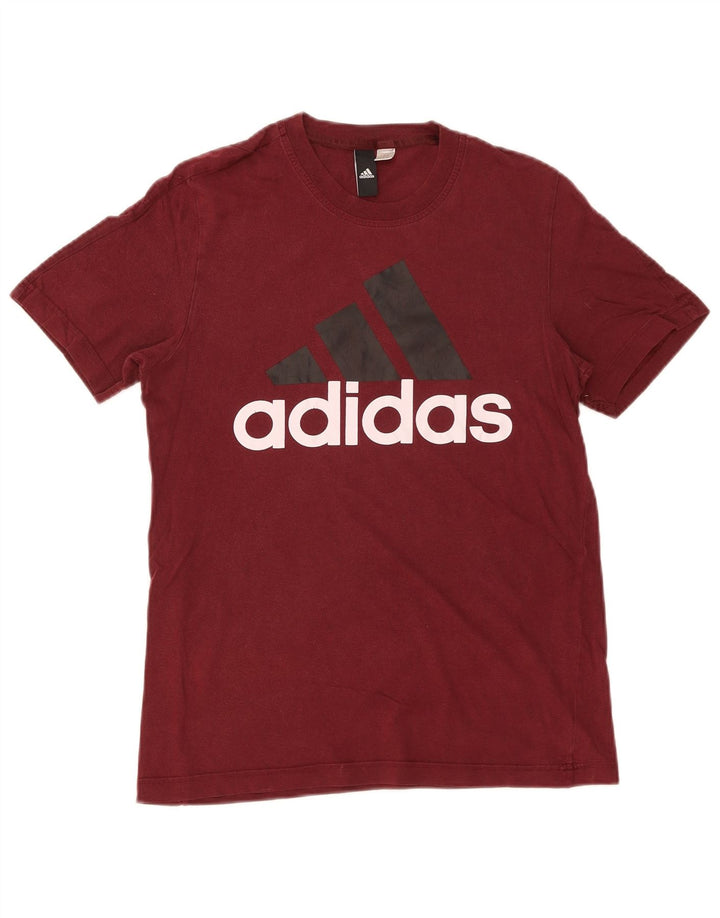 T-shirt grafica da uomo Adidas Top Small Maroon