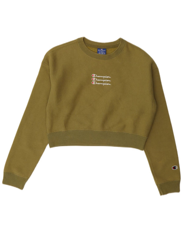 Felpa oversize con grafica corta da donna Champion UK 6 XS Cachi