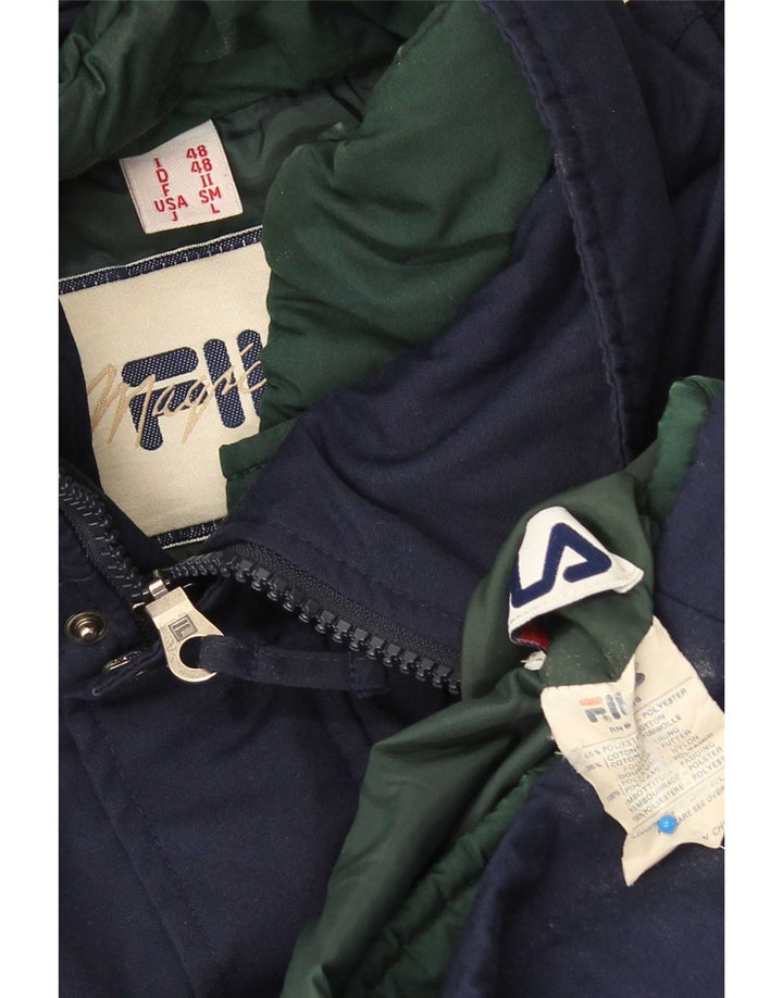 Giacca imbottita con cappuccio Fila Uomo IT 48 Medio Blu Navy Cotone