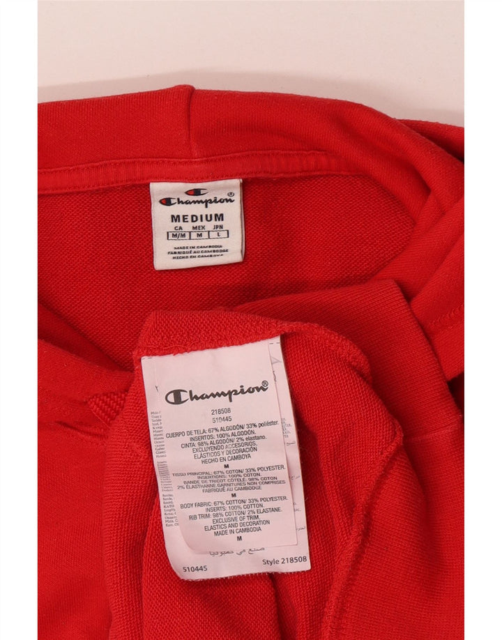 Maglione con cappuccio grafico da uomo Champion in cotone rosso medio