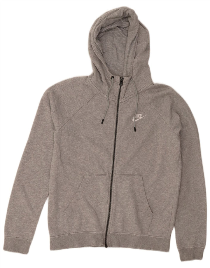 Maglione con cappuccio e zip da uomo NIKE piccolo in cotone chiazzato grigio