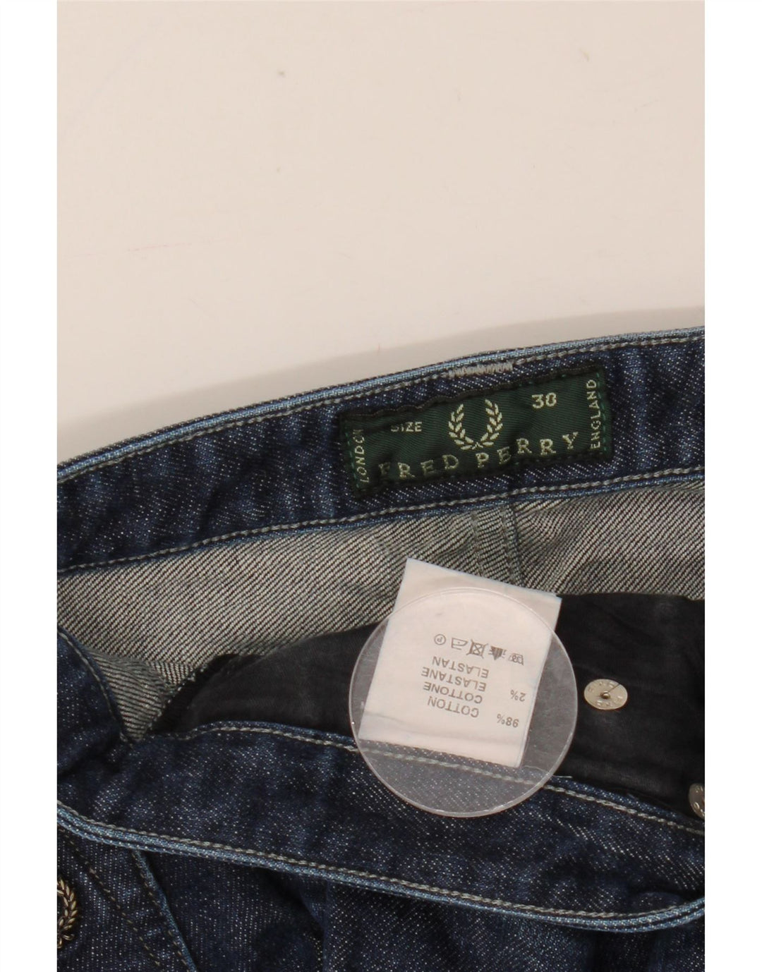 Jeans slim da donna Fred Perry W30 L31 cotone blu navy