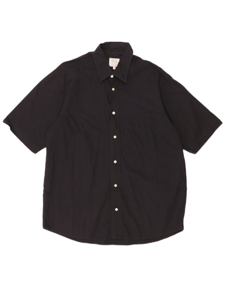 Camicia a maniche corte da uomo Rifle Large in cotone nero
