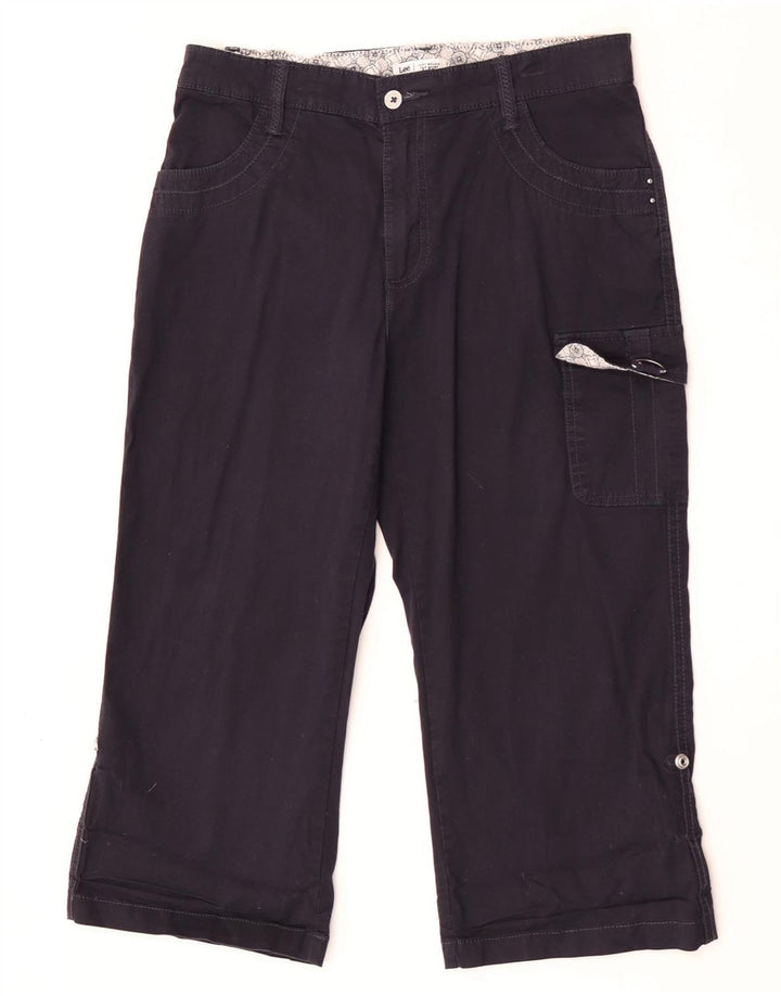 Pantaloni cargo Capri da donna Lee US 8 Medium W30 L20 Cotone blu navy