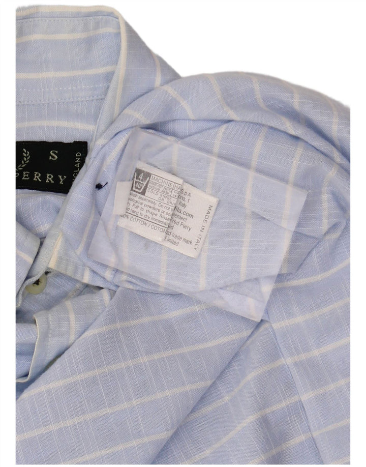 FRED PERRY Camicia Uomo Piccola in Cotone Rigato Blu