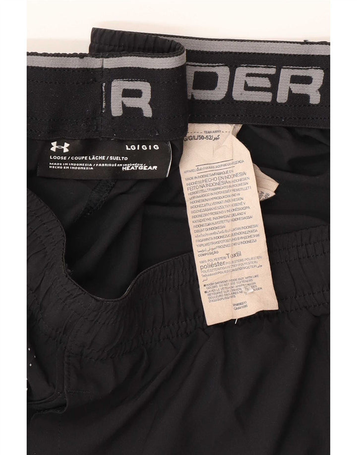 Pantaloncini sportivi da uomo Under Armour grandi in poliestere color block nero