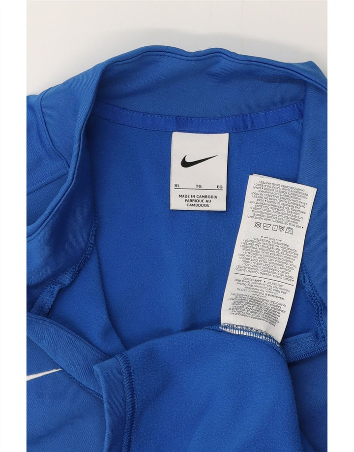 NIKE Top da tuta pullover con zip e collo da donna UK 18 XL poliestere blu