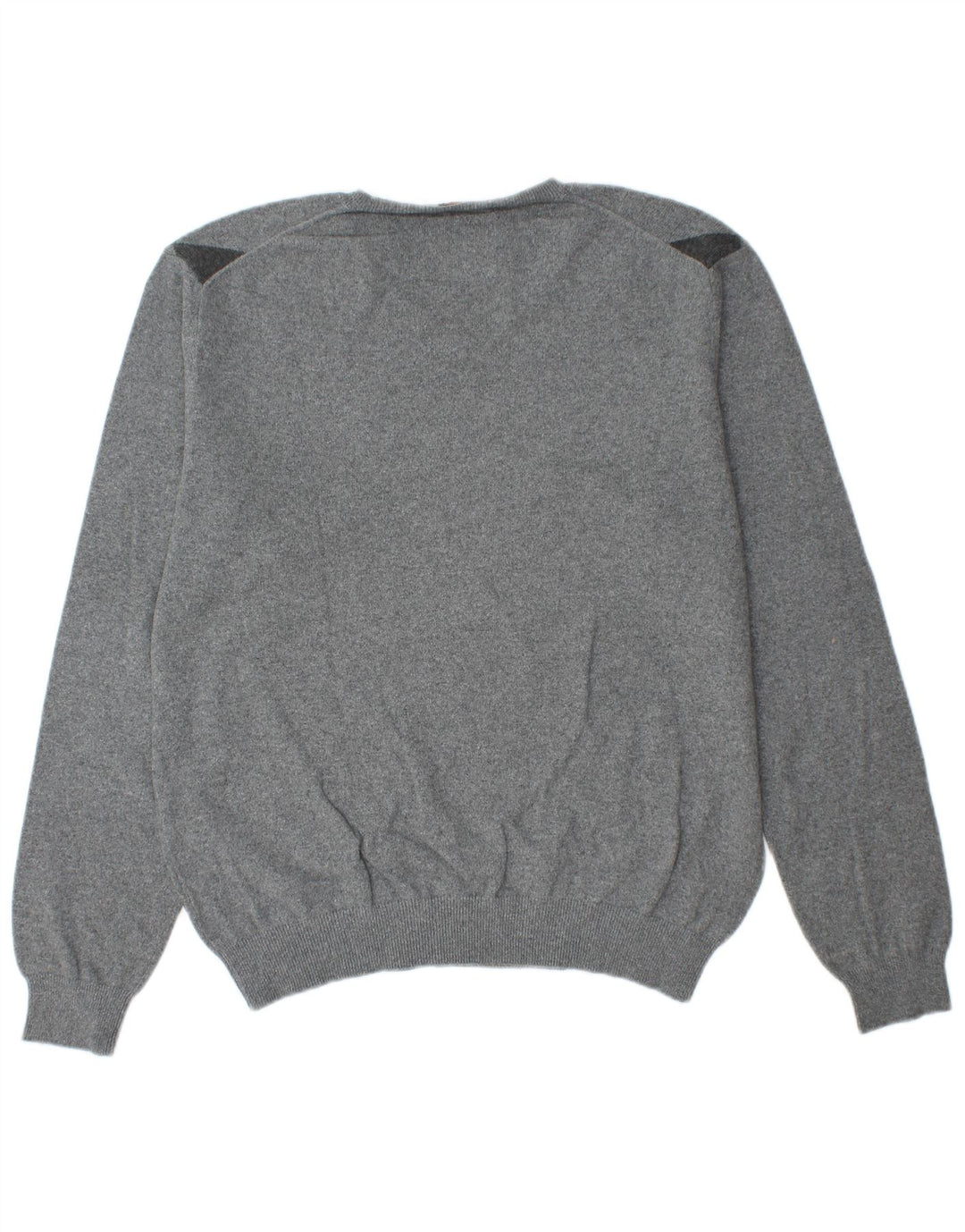 Maglione da uomo con scollo a V Sun68 grande cotone grigio a rombi/diamante