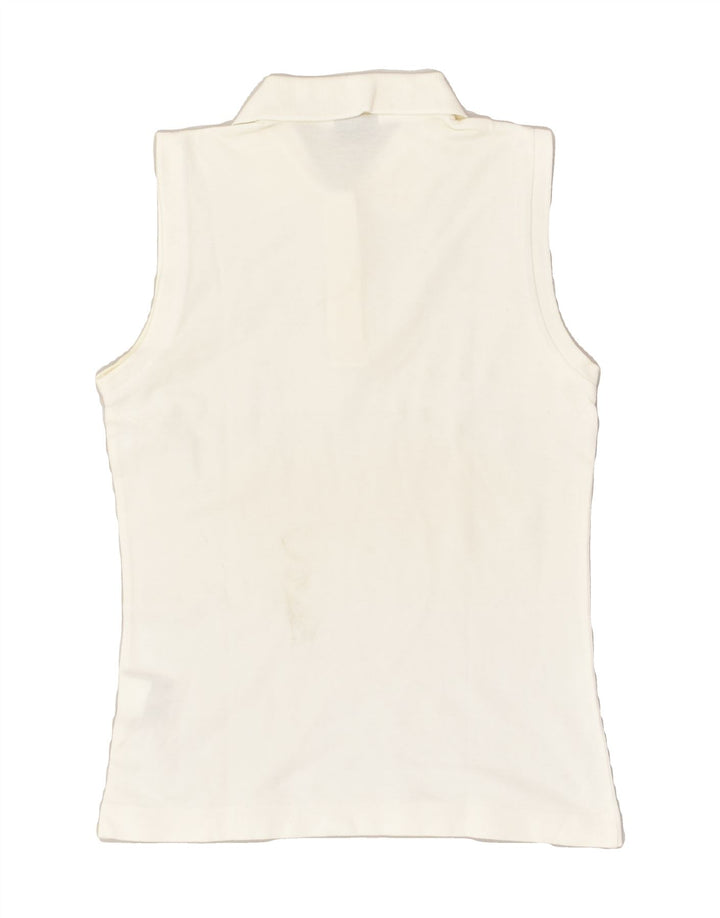 INVICTA Womens Sleeveless Polo Shirt UK 10 Small White Cotton | Vintage Invicta | Thrift | Second-Hand Invicta | Used Clothing | Messina Hembry 