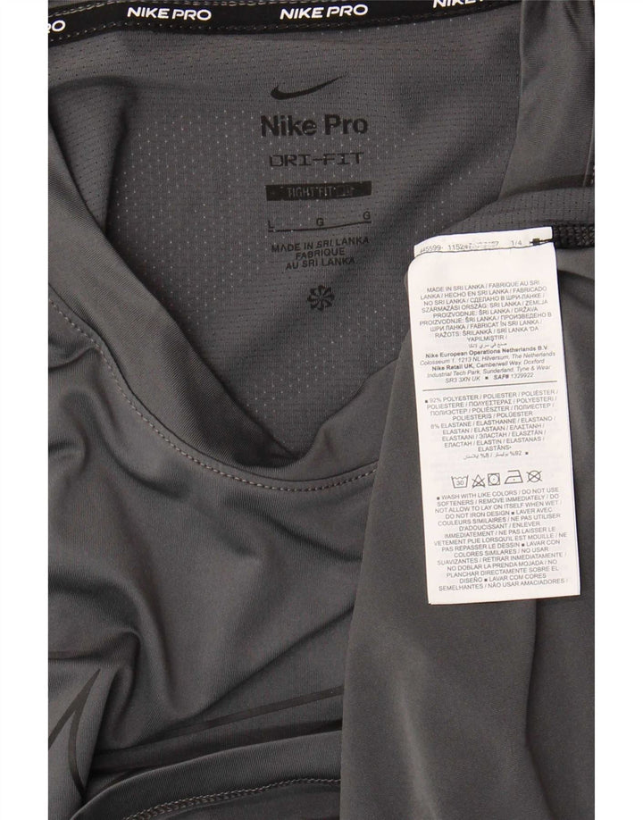 T-shirt grafica Nike Dri Fit Slim Fit da uomo, grande, in poliestere grigio
