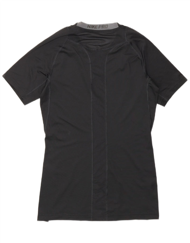 T-shirt Nike da uomo a compressione, top sportivo in poliestere nero medio