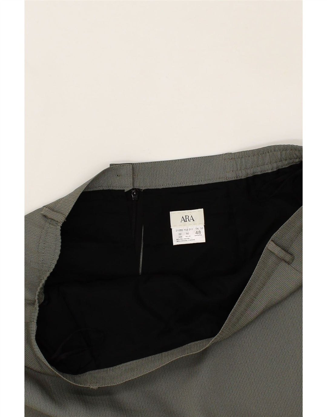 VINTAGE Womens Pencil Skirt UK 22 3XL W38 Grey Polyester Vintage Vintage and Second-Hand Vintage from Messina Hembry 