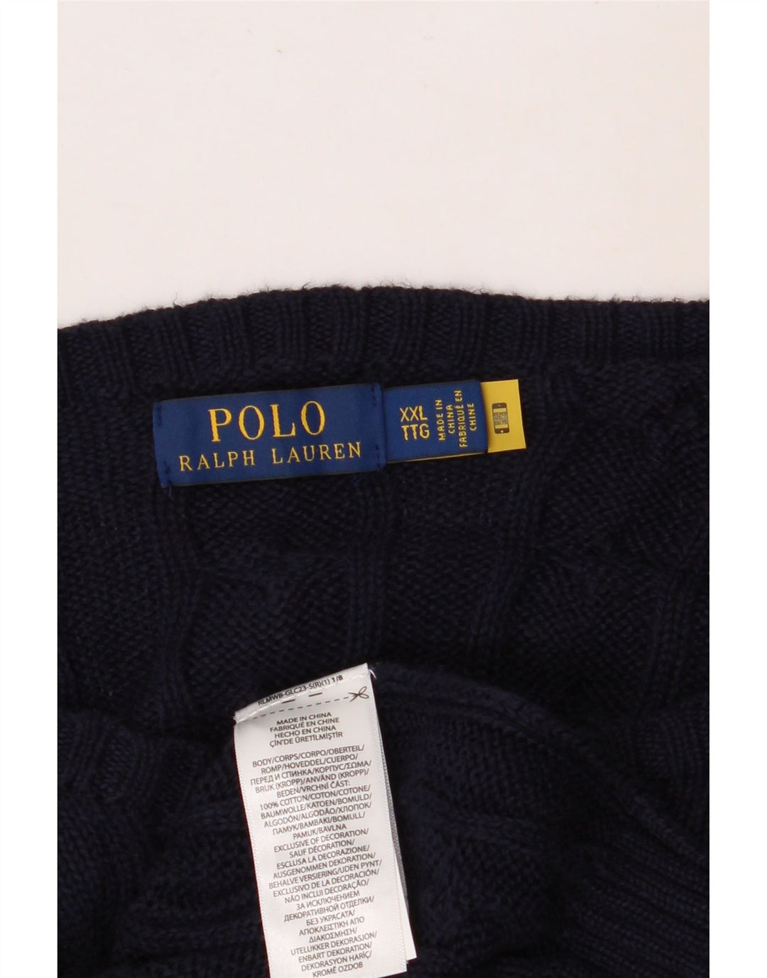 POLO RALPH LAUREN Maglione da uomo con scollo a barca 2XL cotone blu navy