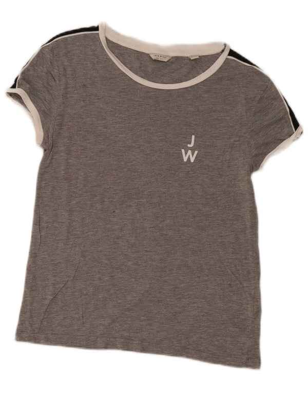 T-shirt oversize da donna Jack Wills Top UK 6 XS cotone color block grigio