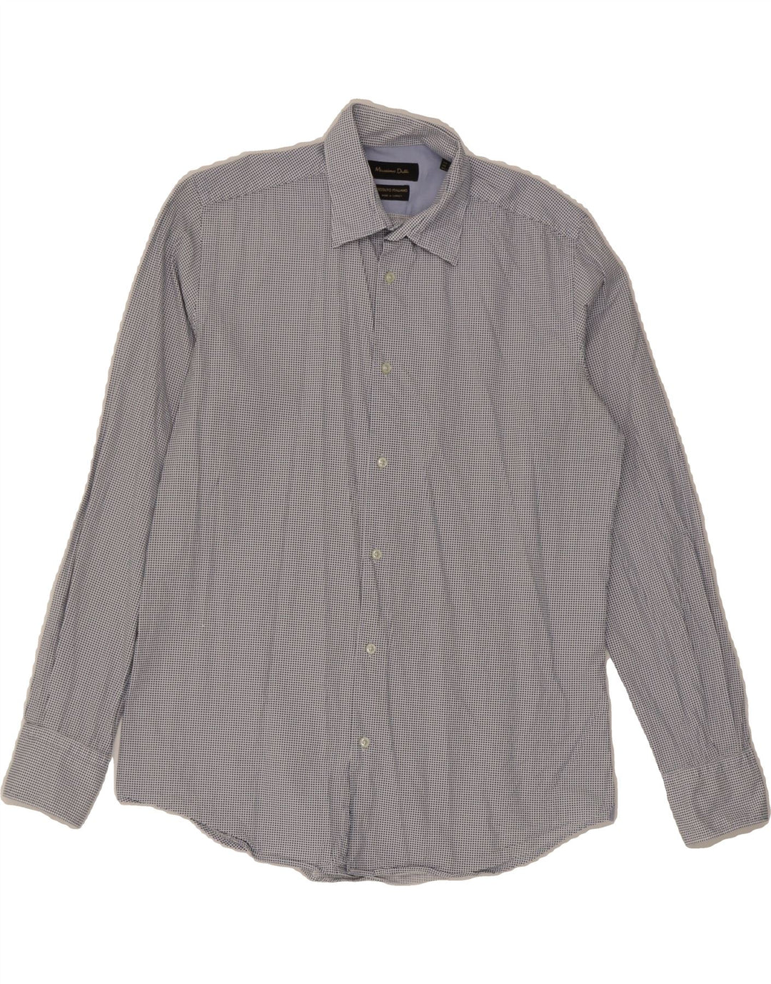 MASSIMO DUTTI Mens Shirt Small Navy Blue Spotted Vintage Massimo Dutti and Second-Hand Massimo Dutti from Messina Hembry 