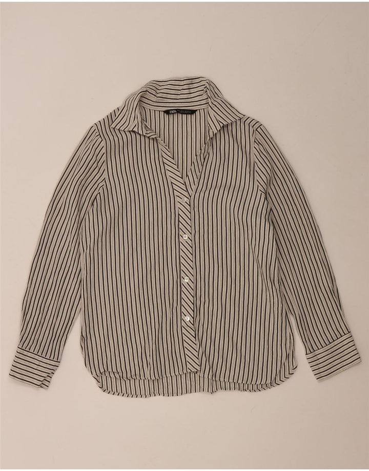 Camicia Zara da donna UK 14 a righe grigie medie