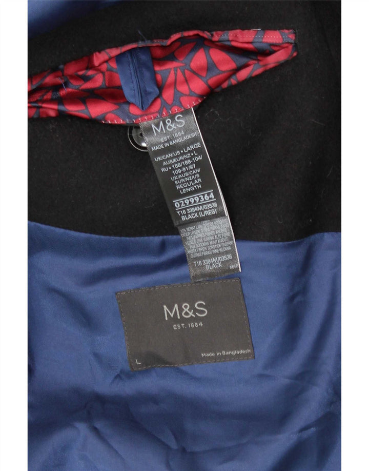 Cappotto da uomo Marks & Spencer vestibilità regolare UK 40 grande nero classico