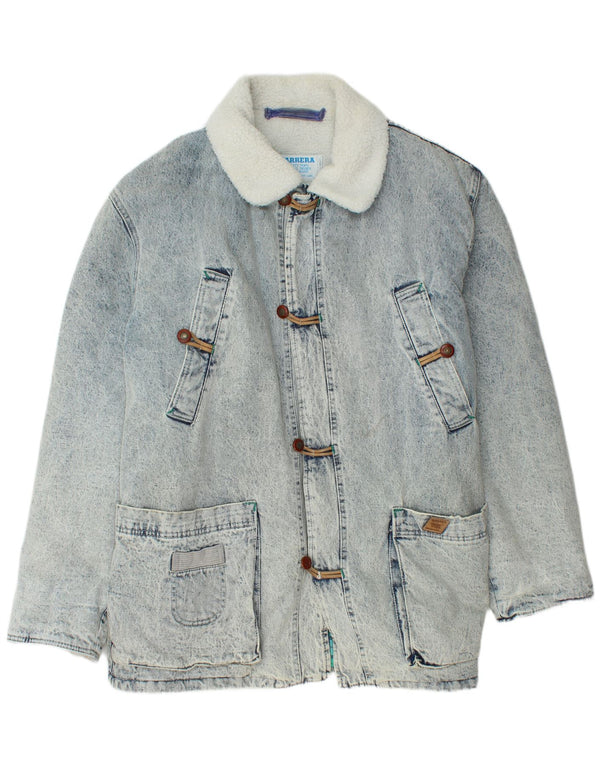 Cappotto da uomo in denim Sherpa Carrera UK 42 XL cotone blu
