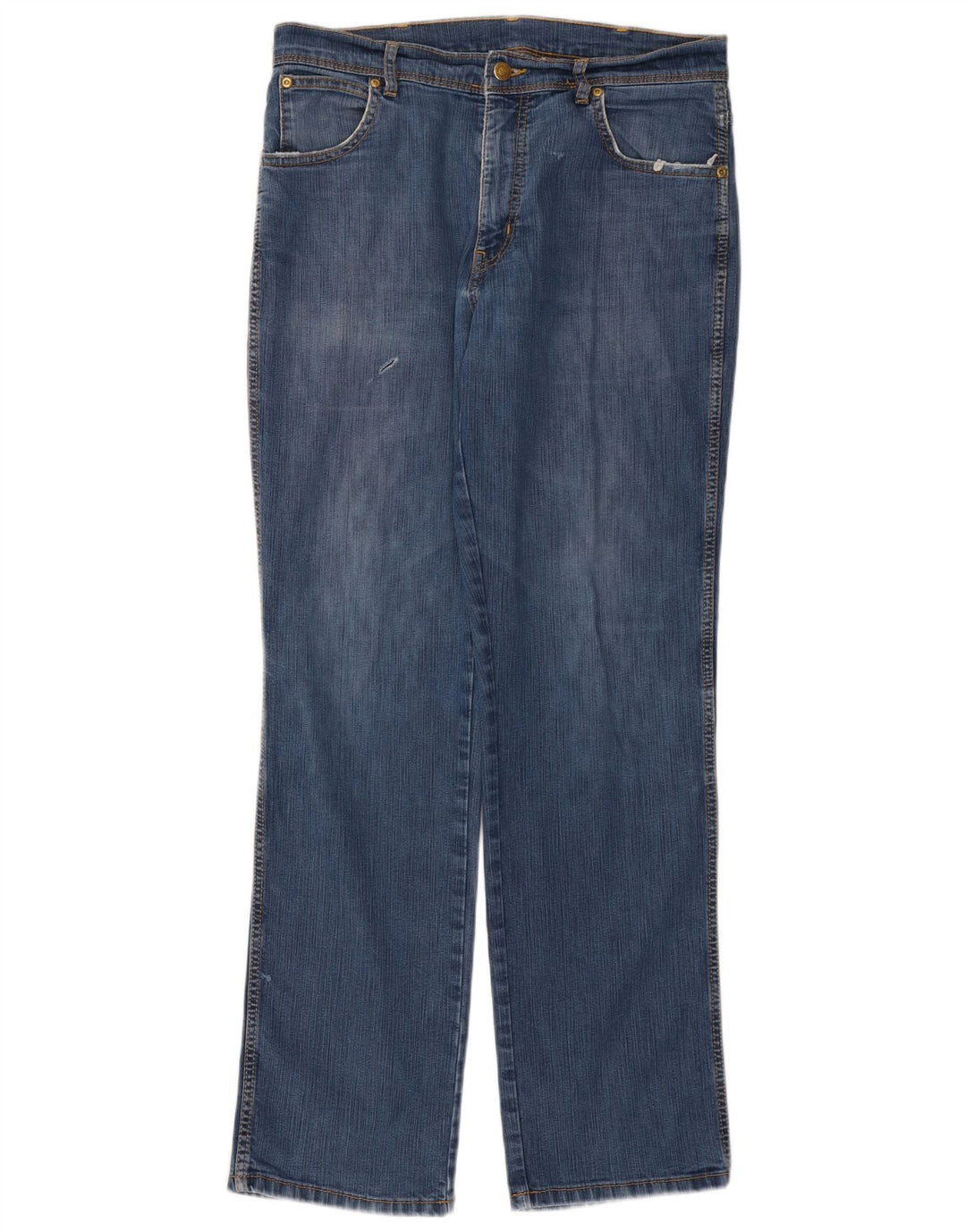 Jeans dritti da uomo Wrangler vestibilità regolare W34 L32 cotone blu