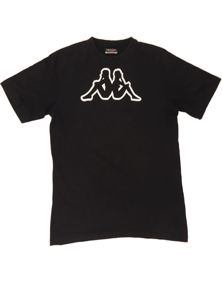 KAPPA Mens Graphic T-Shirt Top Medium Black Cotton Vintage Kappa and Second-Hand Kappa from Messina Hembry 
