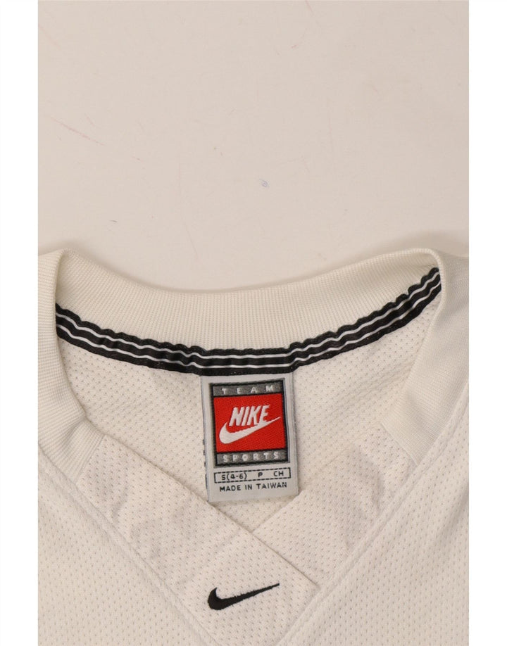 NIKE Womens Vest Top US 4/6 Small White Polyester Vintage Nike and Second-Hand Nike from Messina Hembry 