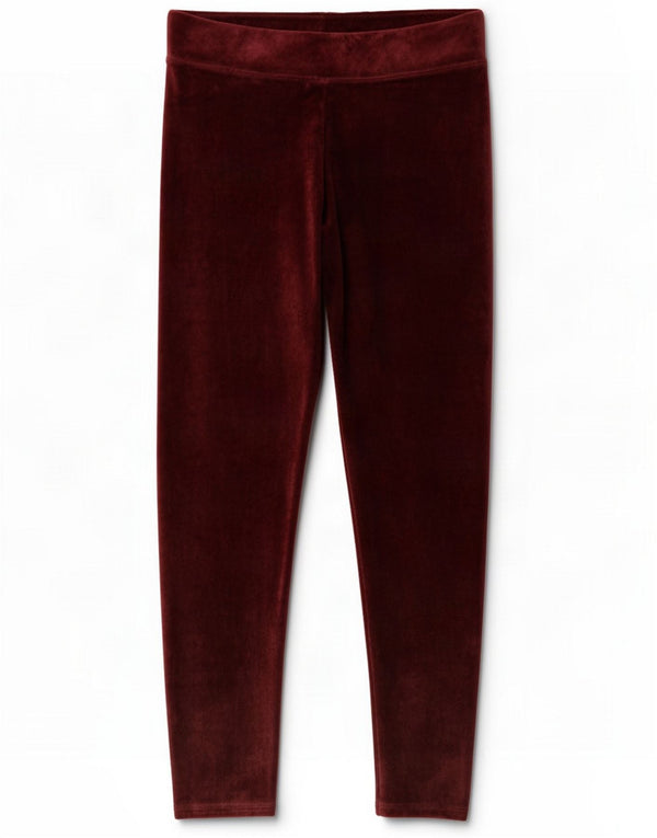 Marks & Spencer Leggings in velluto da donna UK 14 Large Borgogna Cotone
