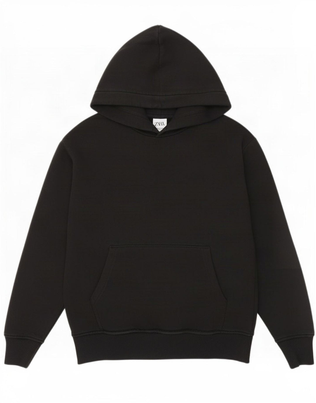 Felpa con cappuccio da uomo Zara in cotone nero medio