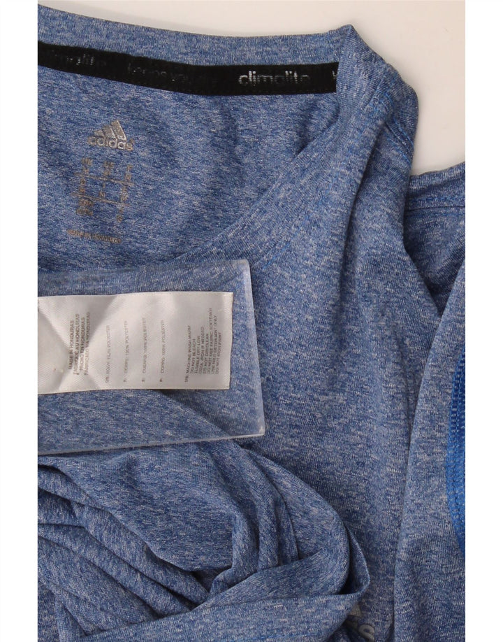 T-shirt ADIDAS da uomo Climalite Top in poliestere chiazzato blu medio