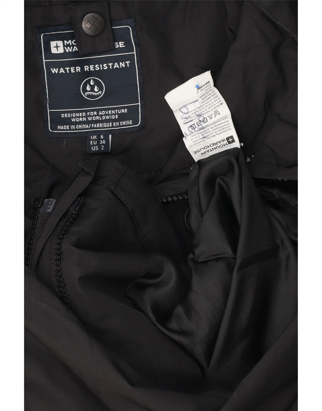 Giacca antipioggia con cappuccio da donna Mountain Warehouse UK 6 XS poliestere nero