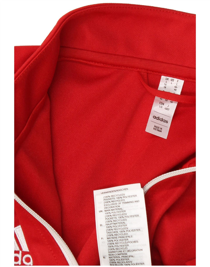 Giacca da tuta da donna Adidas UK 16/18 Large Rosso Poliestere