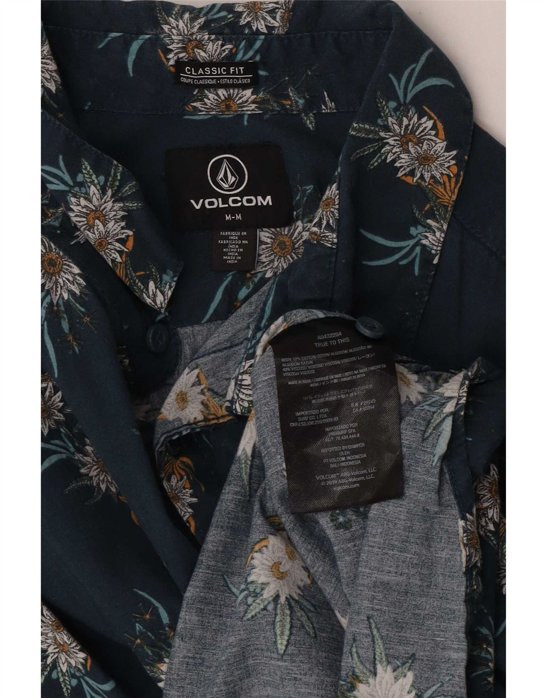 Camicia Volcom da uomo a maniche corte dal taglio classico in cotone floreale blu medio