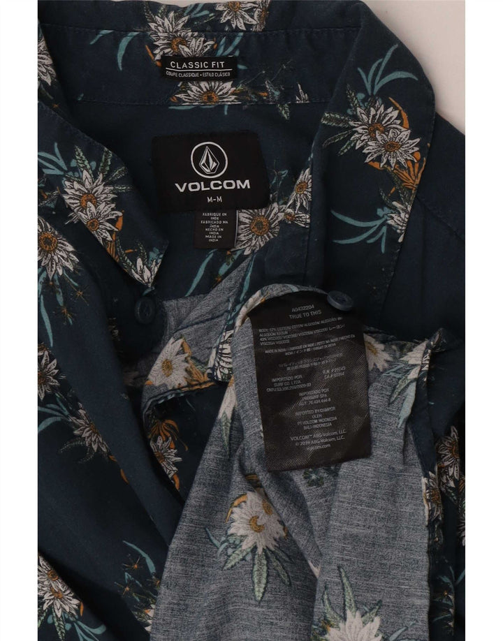 Camicia Volcom da uomo a maniche corte dal taglio classico in cotone floreale blu medio