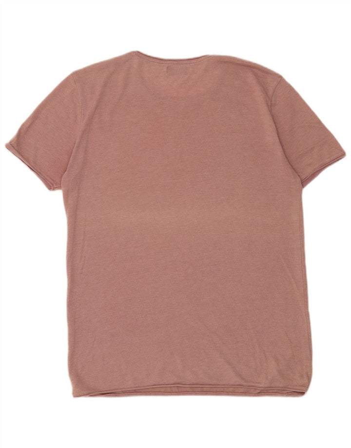 ZARA Mens T-Shirt Top XL Pink Cotton