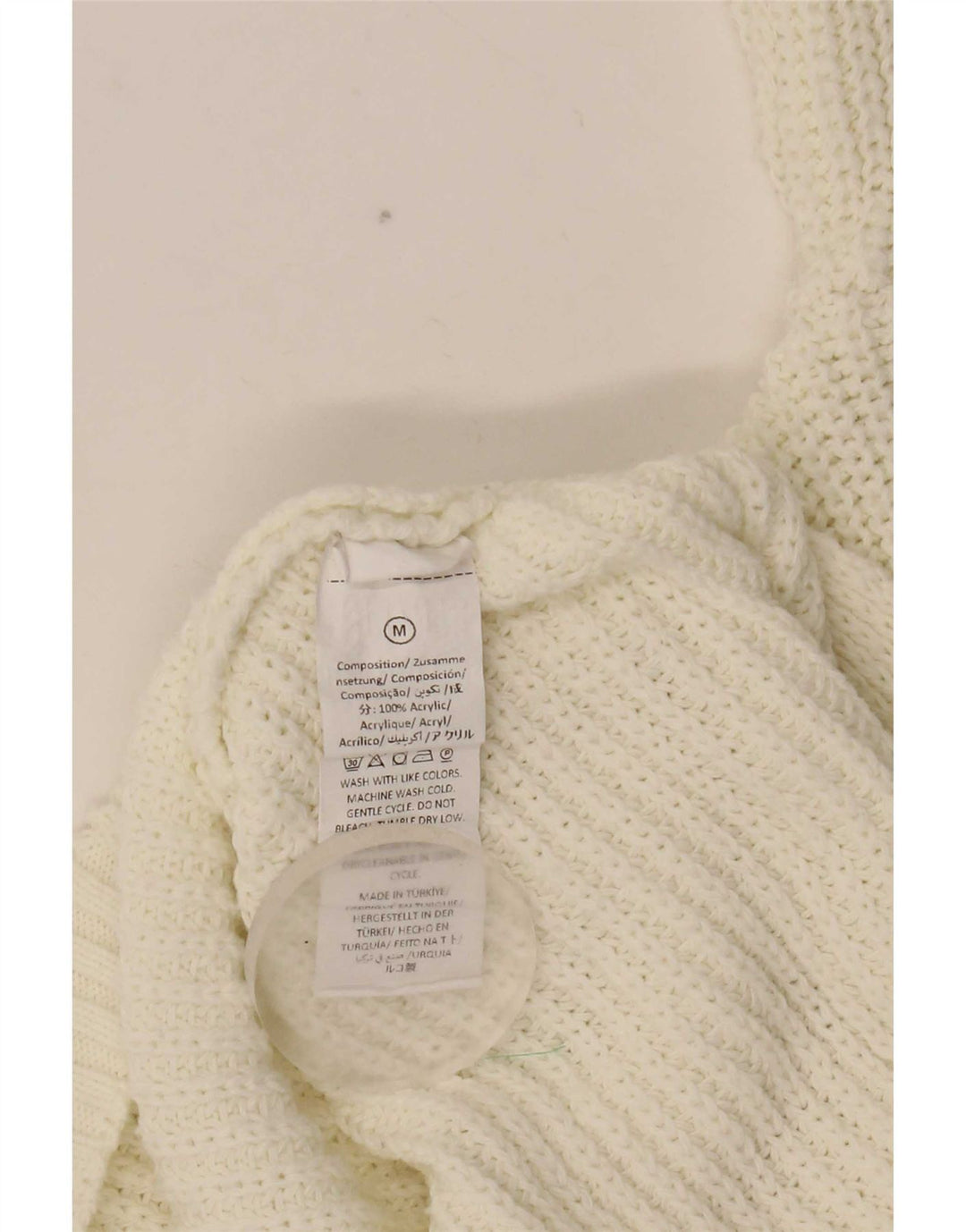 Maglione vintage da donna oversize con scollo a barca UK 14 bianco medio