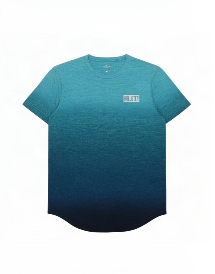 T-shirt grafica da uomo Hollister Top in cotone chiazzato blu medio