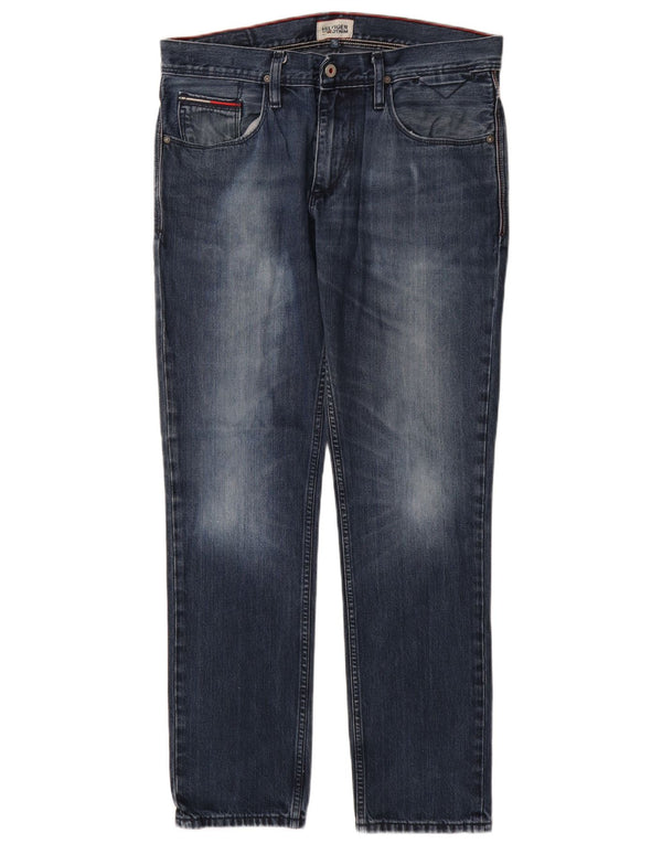 Jeans dritti da uomo Tommy Hilfiger W33 L32 cotone blu navy
