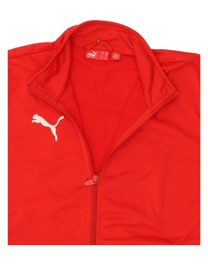 PUMA Boys Tracksuit Top Jacket 13-14 Years XL Red Colourblock Polyester Vintage Puma and Second-Hand Puma from Messina Hembry 