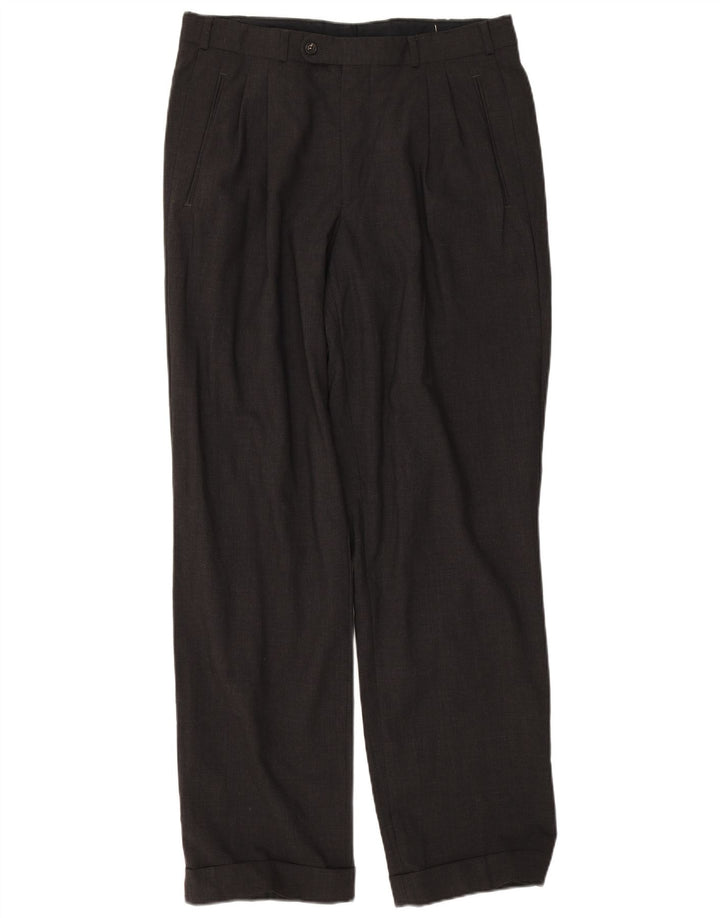 Pantaloni da abito da uomo con pegging Daniel Hechter EU 52 XL W33 L32 Lana grigia