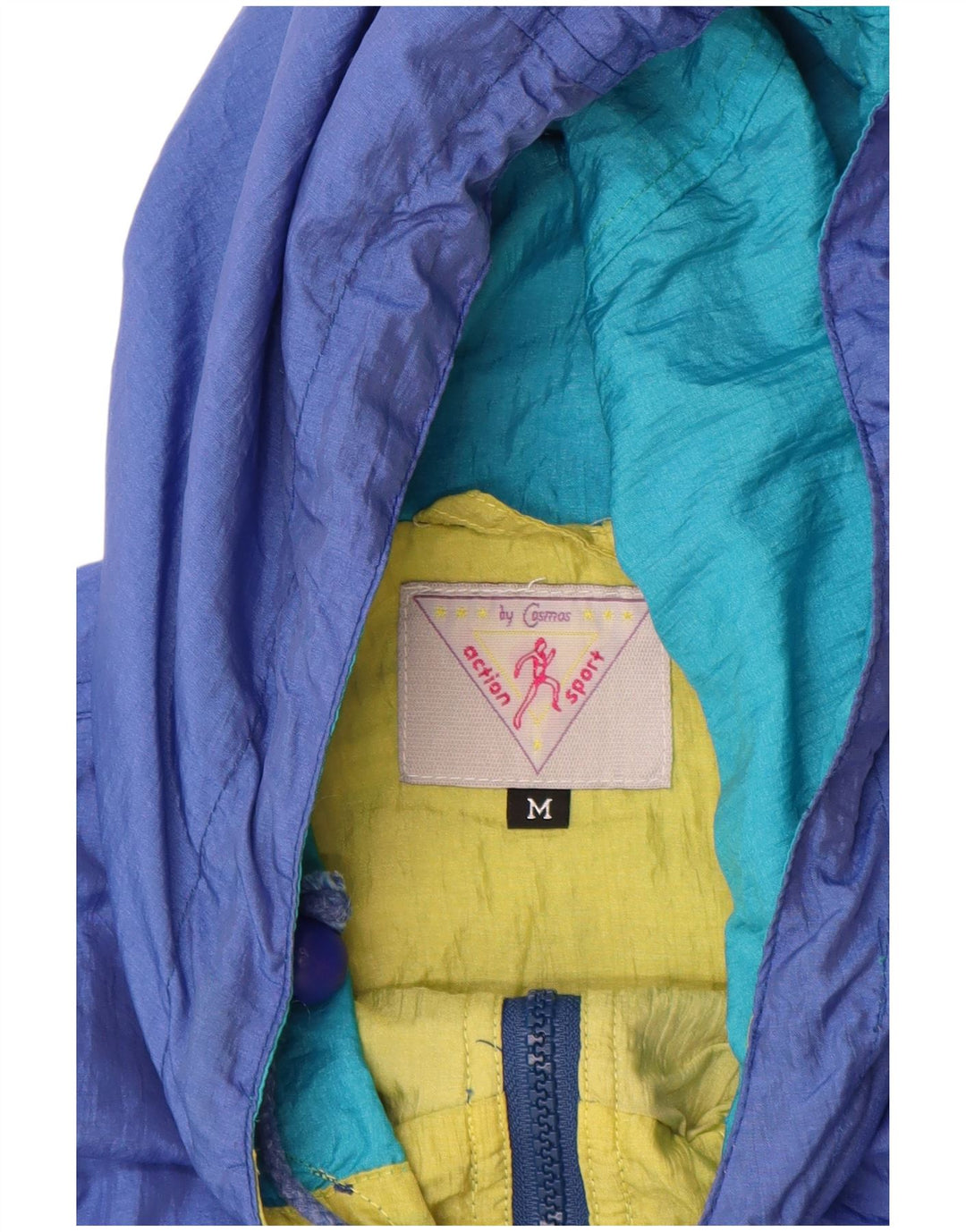 COSMOS Giacca antipioggia oversize da donna con cappuccio UK 14 Colorblock blu medio