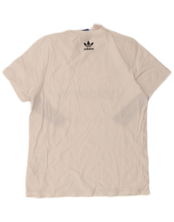 Maglietta grafica Adidas da ragazzo, 13-14 anni, in cotone color block bianco